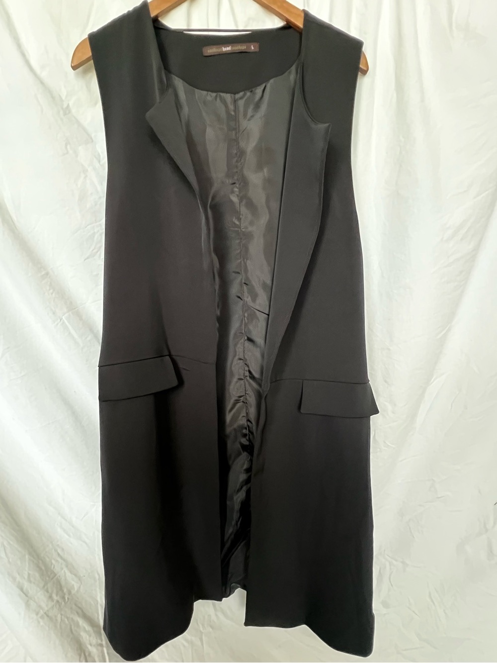 hazel Black Sleeveless Longline Vest